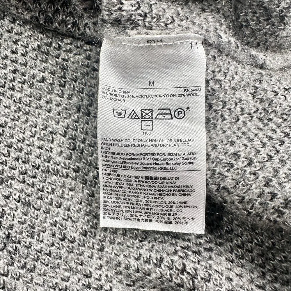 Banana Republic | Women | Plaid Wool Mohair Blend Boxy V-Neck Sweater | Medium